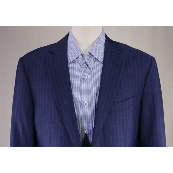 Pal Zileri Current Royal Blue Striped Super 150's Wool 2-Btn Blazer Jacket 40R - Picture 3 of 10